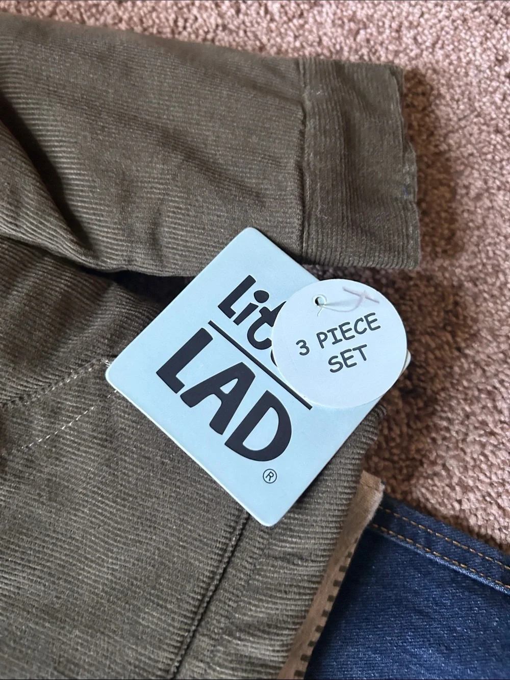 2t/24 months toddler bundle Cream jean Jacket with Olive Sherpa-Lined Coat Set